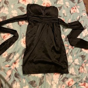 Black, strapless, mini dress, small